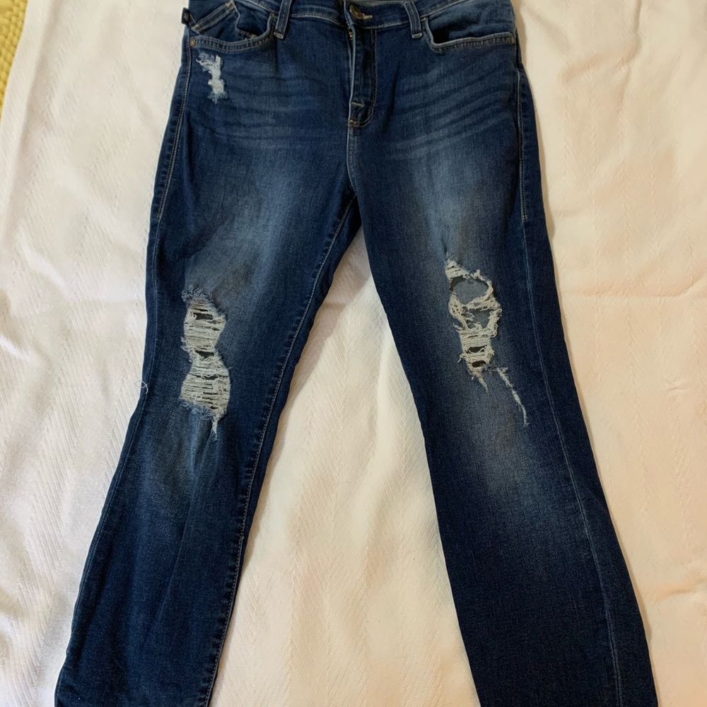 Rock & Republic cropped distressed jeans Sz 12
